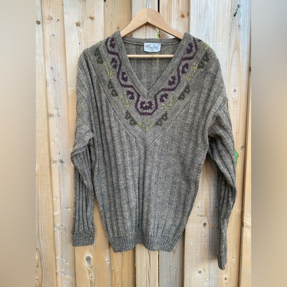 Per Una Brown V-Neck vintage Sweater medium